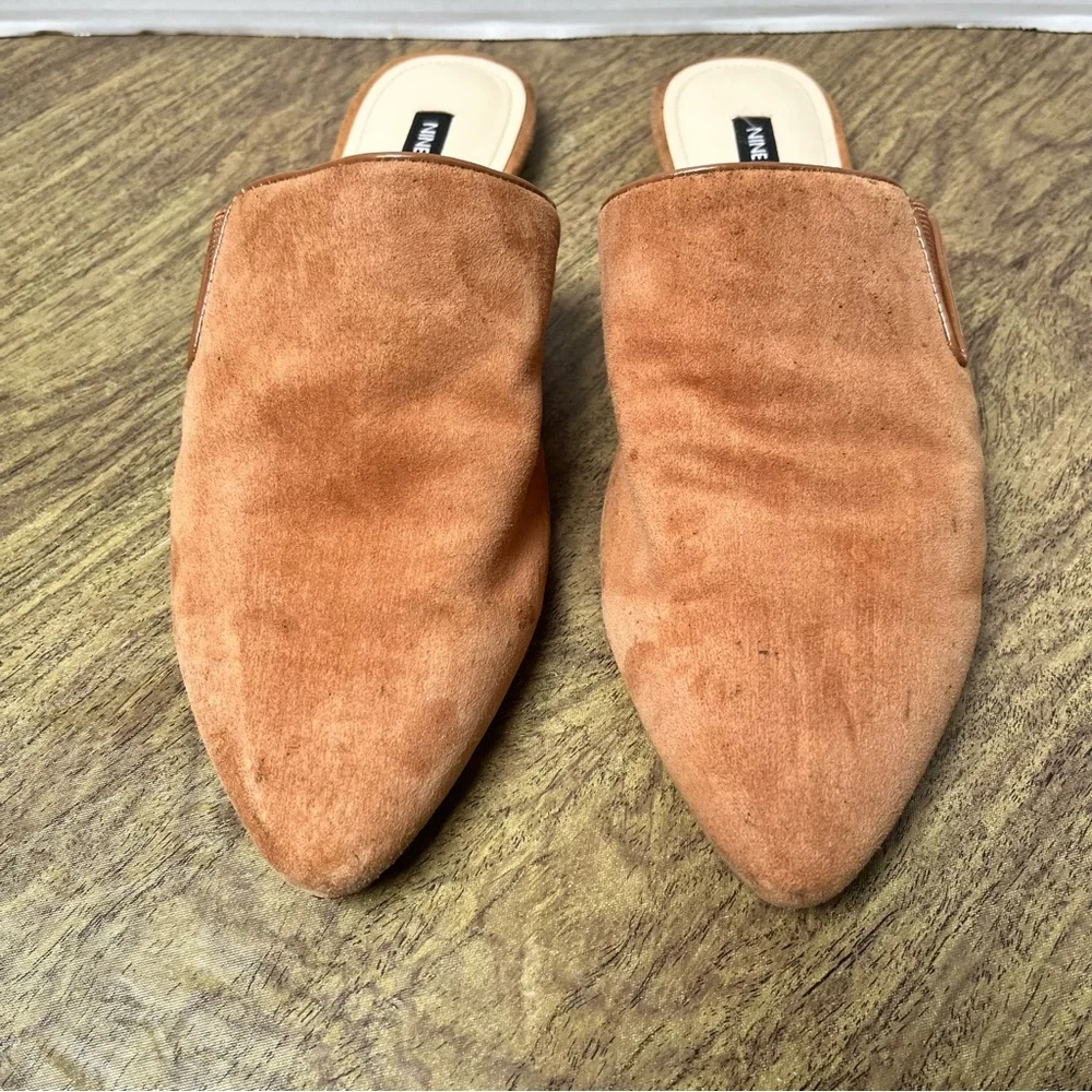 Nine West Freeda Pointy Toe Leather Mule Medium Brown Size 8.5 - Picture 4 of 12